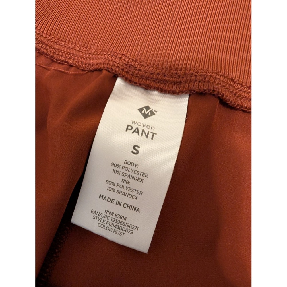 Member's Mark Womens Woven Pant Rust Orange Small F12143BD679 Athletic Jogger - Picture 2 of 3